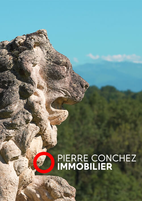 Mockup de la création du site internet de l'agence immobilière Orpi Pierre Conchez Immobilière à Pau par l'agence de marketing digital RFLX
