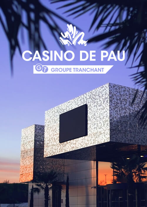 Mockup de présentation de la Réalisation vidéo promotionnelle pour le groupe Tranchant et l'inauguration du Casino de Pau par l'agence de marketing digital RFLX
