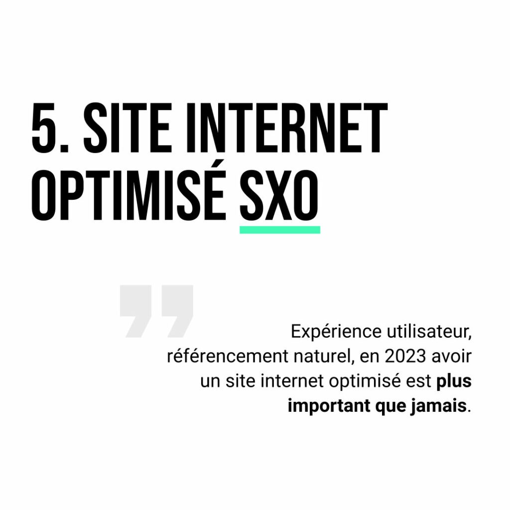 explication de l'importante pour une entreprise d'avoir en 2023 un site internet optimisé en SXO, référencement naturel et expérience client